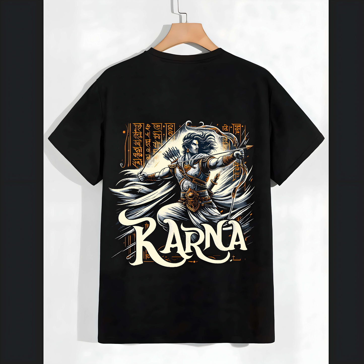 The Karna - Warrior Graphic T-Shirt – Bold Action Design, 100% Cotton, Unisex Casual Wear