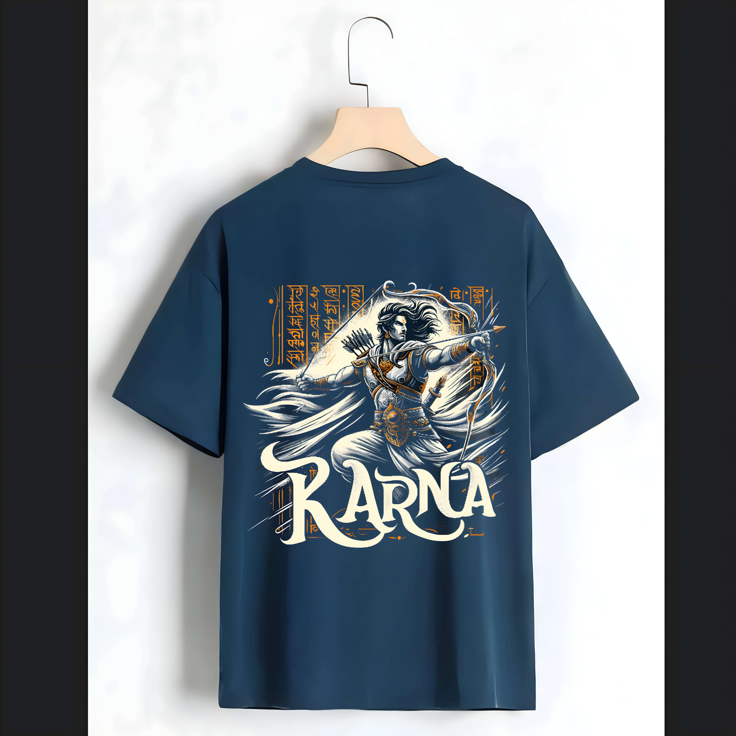 The Karna - Warrior Graphic T-Shirt – Bold Action Design, 100% Cotton, Unisex Casual Wear