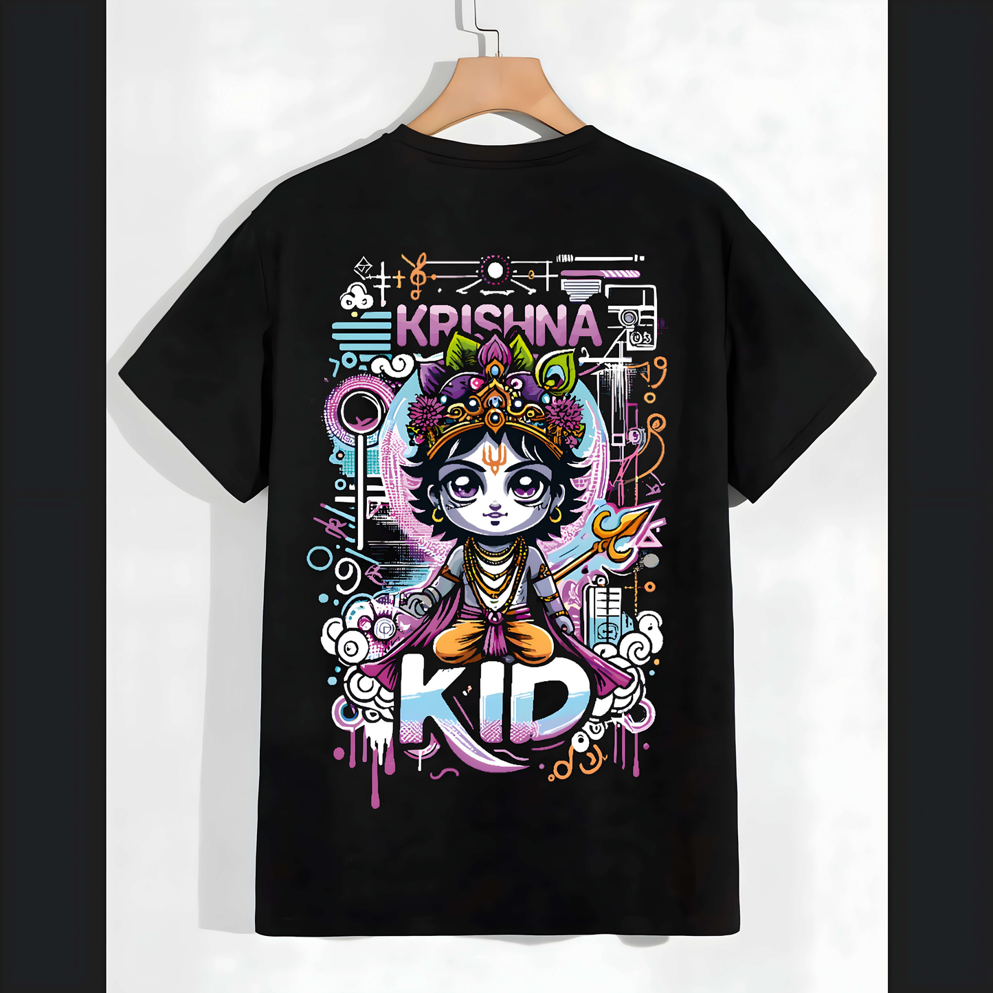 Krishna Kid Graphic T-Shirt – Playful Divine Artwork