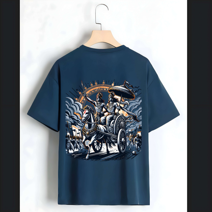 Krishna and Arjun Chariot Graphic T-Shirt – Divine Journey