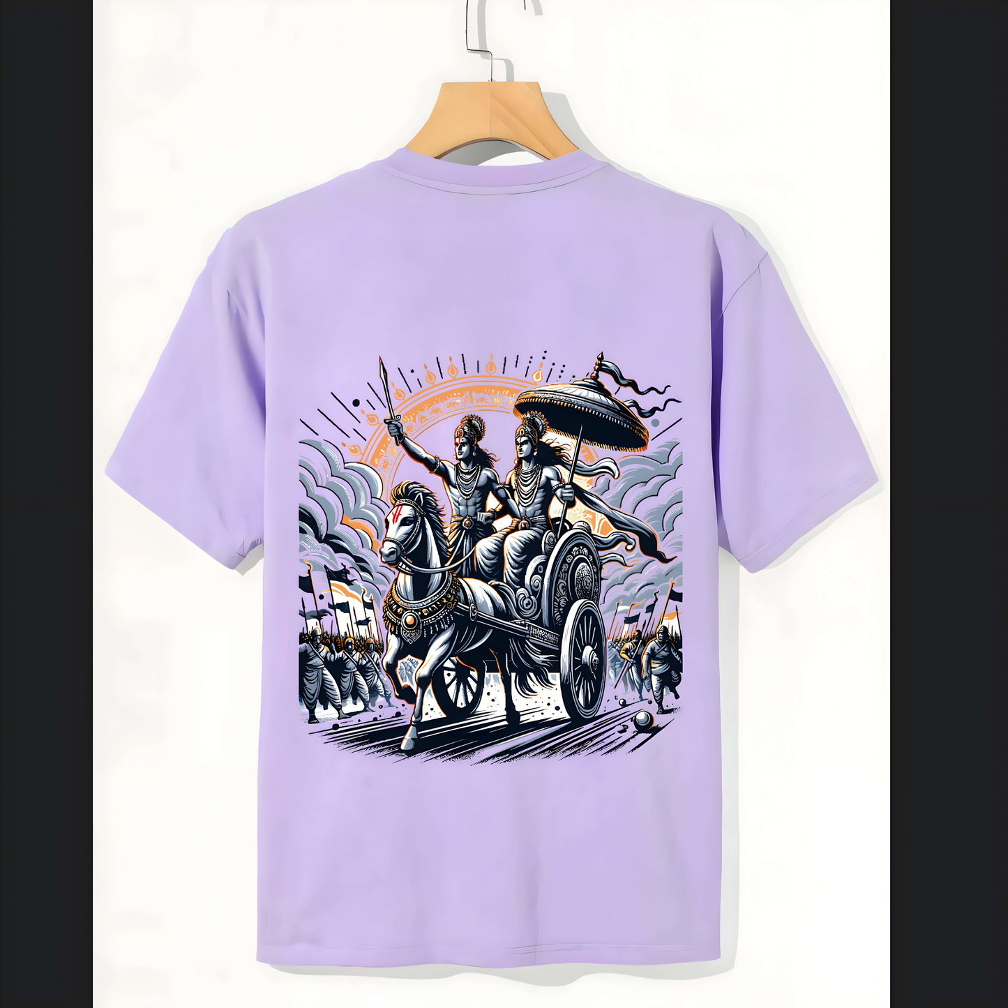 Krishna and Arjun Chariot Graphic T-Shirt – Divine Journey